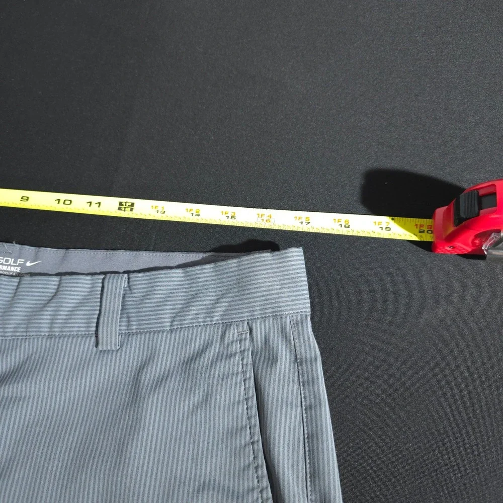 Nike Golf Dri Fit Pants Mens 34x32 Gray Stripe Tour Performance Athletic Stretch
